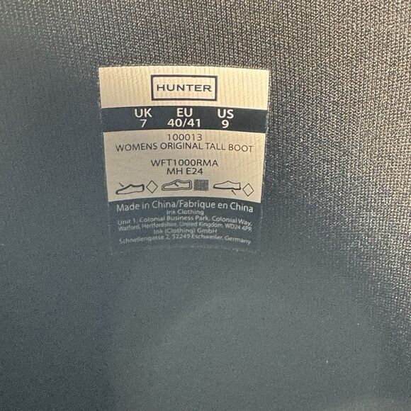 Hunter Original Tour Tall Boot, Black Winter, Rain Boot, Women’s Size 9 New - Picture 12 of 15